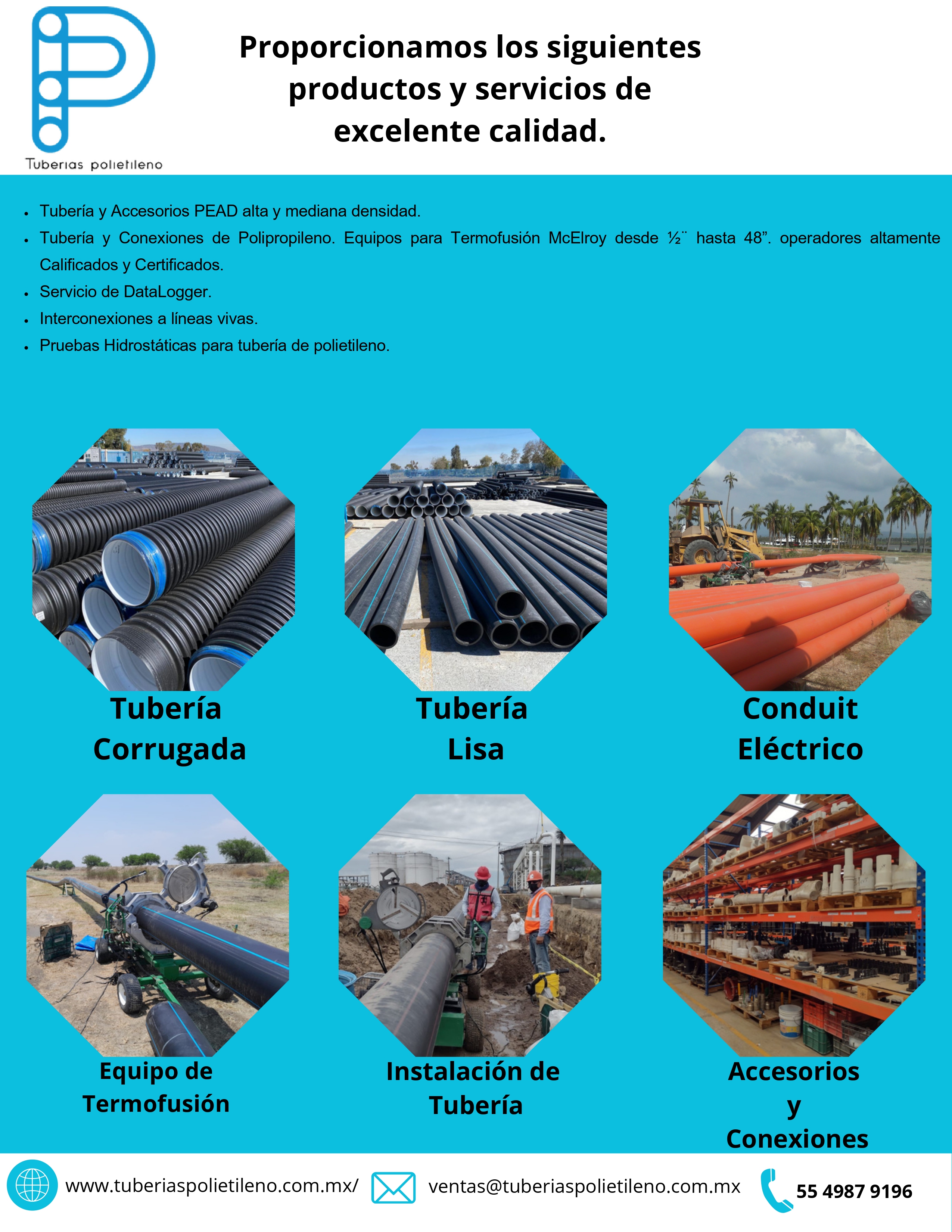 Servicios y productos de tuberías de polietileno
